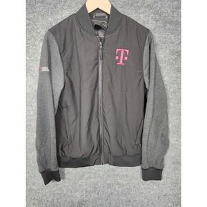 T-Mobile Fossa Apparel Jacket Mens‎ Medium Black Gray Full Zip Bomber Logo